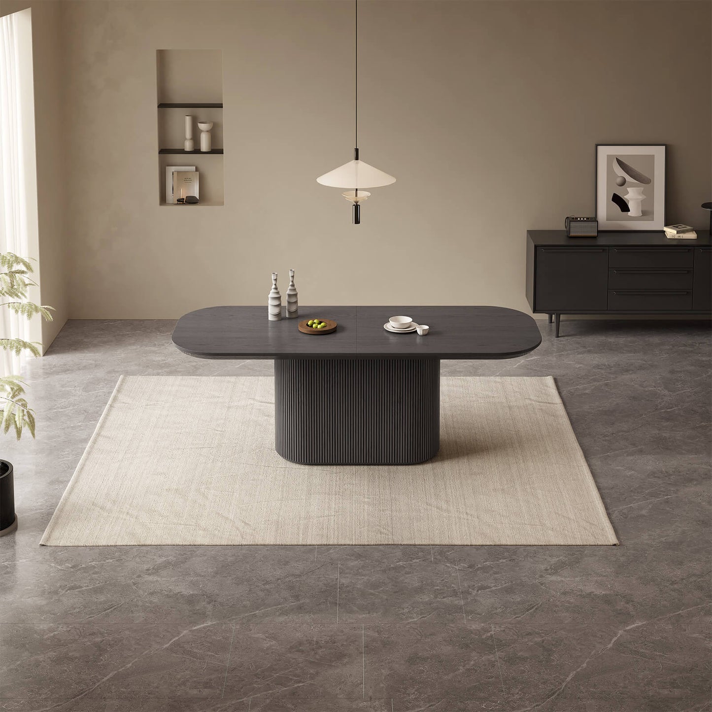 Guyii 86.61" Oval Dining Table, Modern Kitchen Table for 4-8 People, Table Only | L5310-DE