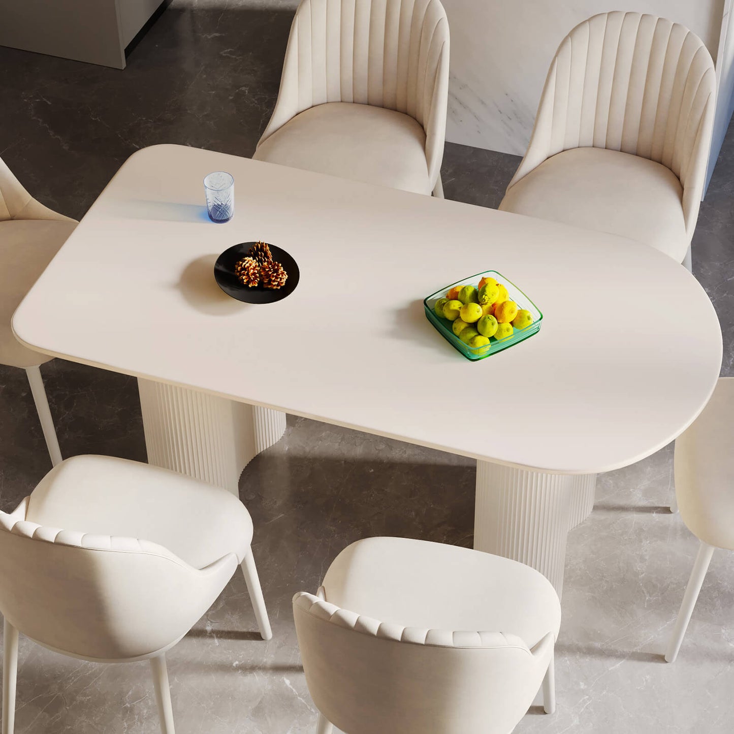 Guyii 55.11" Dining Table Set with 4 Chairs, Modern Kitchen Table Set | Q5209-UK