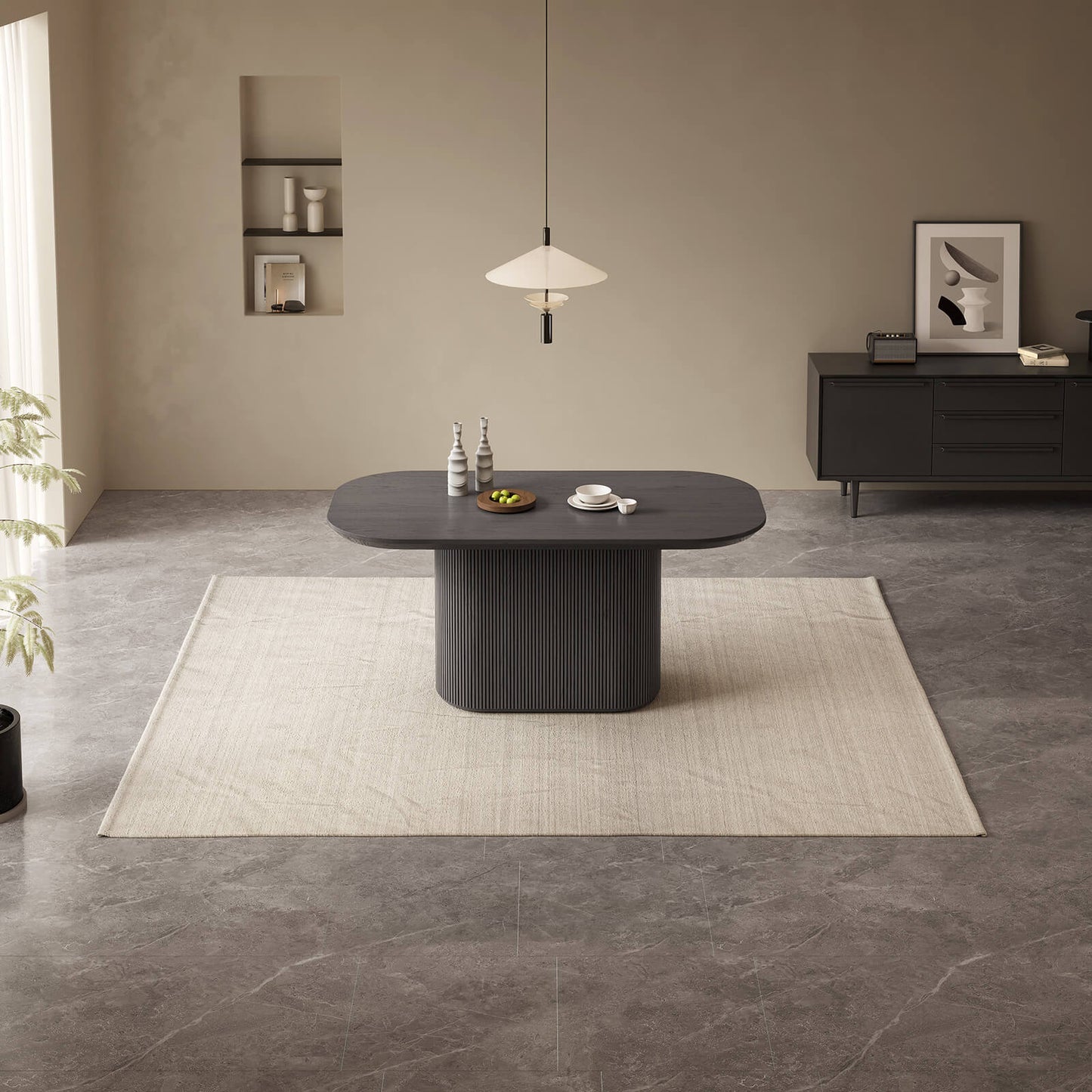Guyii 62.99" Oval Dining Table, Modern Kitchen Table for 6 People, Table Only