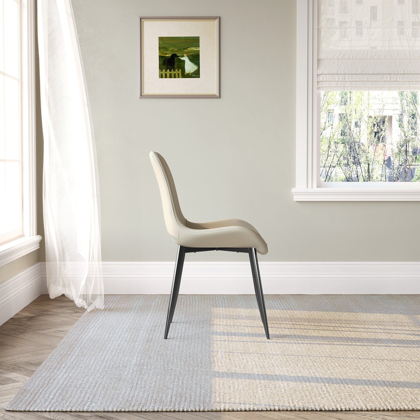 Guyii Dining Chair Set, Modern Kitchen Dining Chairs Set of 4-8, PU Upholstered and Metel Legs