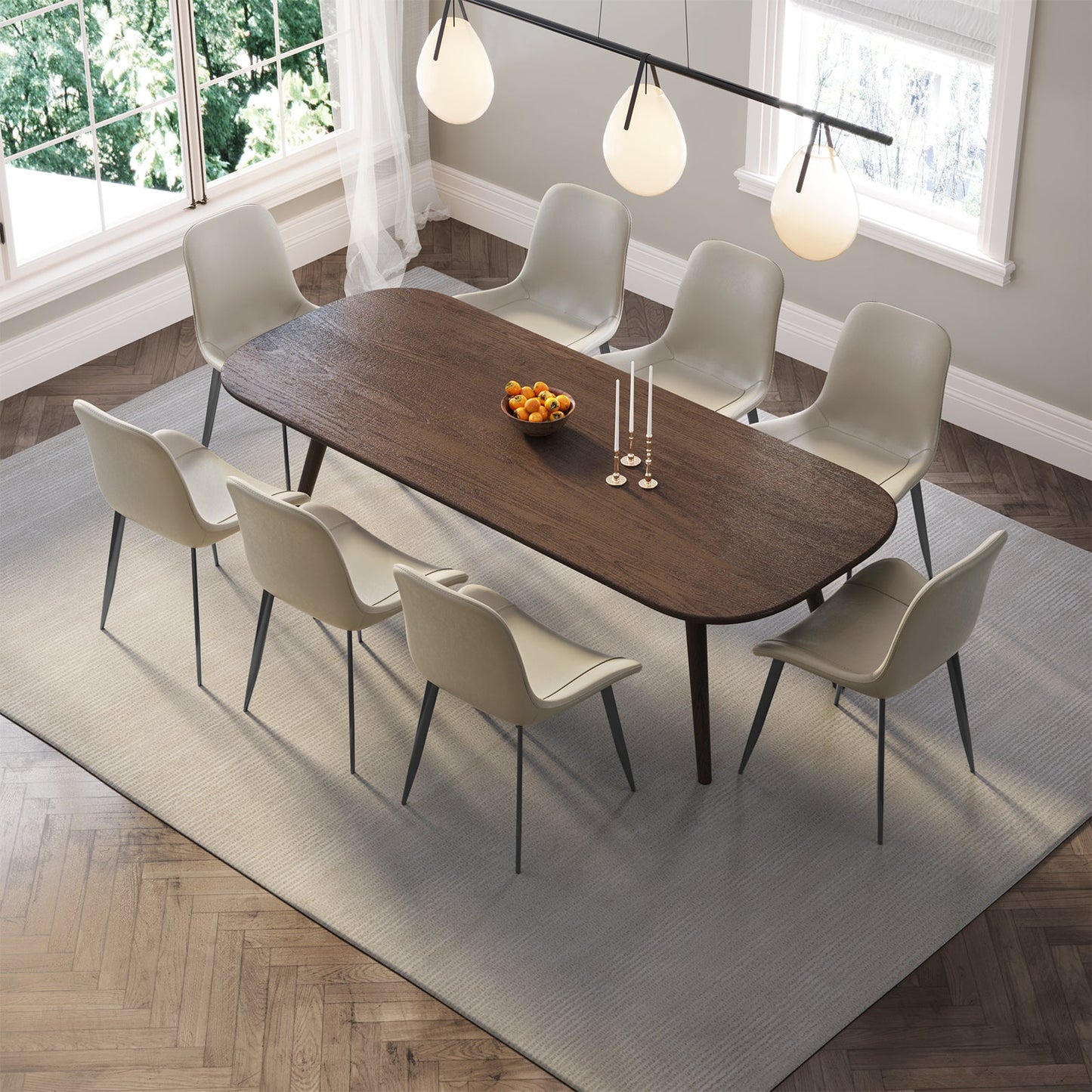Guyii Dining Chair Set, Modern Kitchen Dining Chairs Set of 4-8, PU Upholstered and Metel Legs