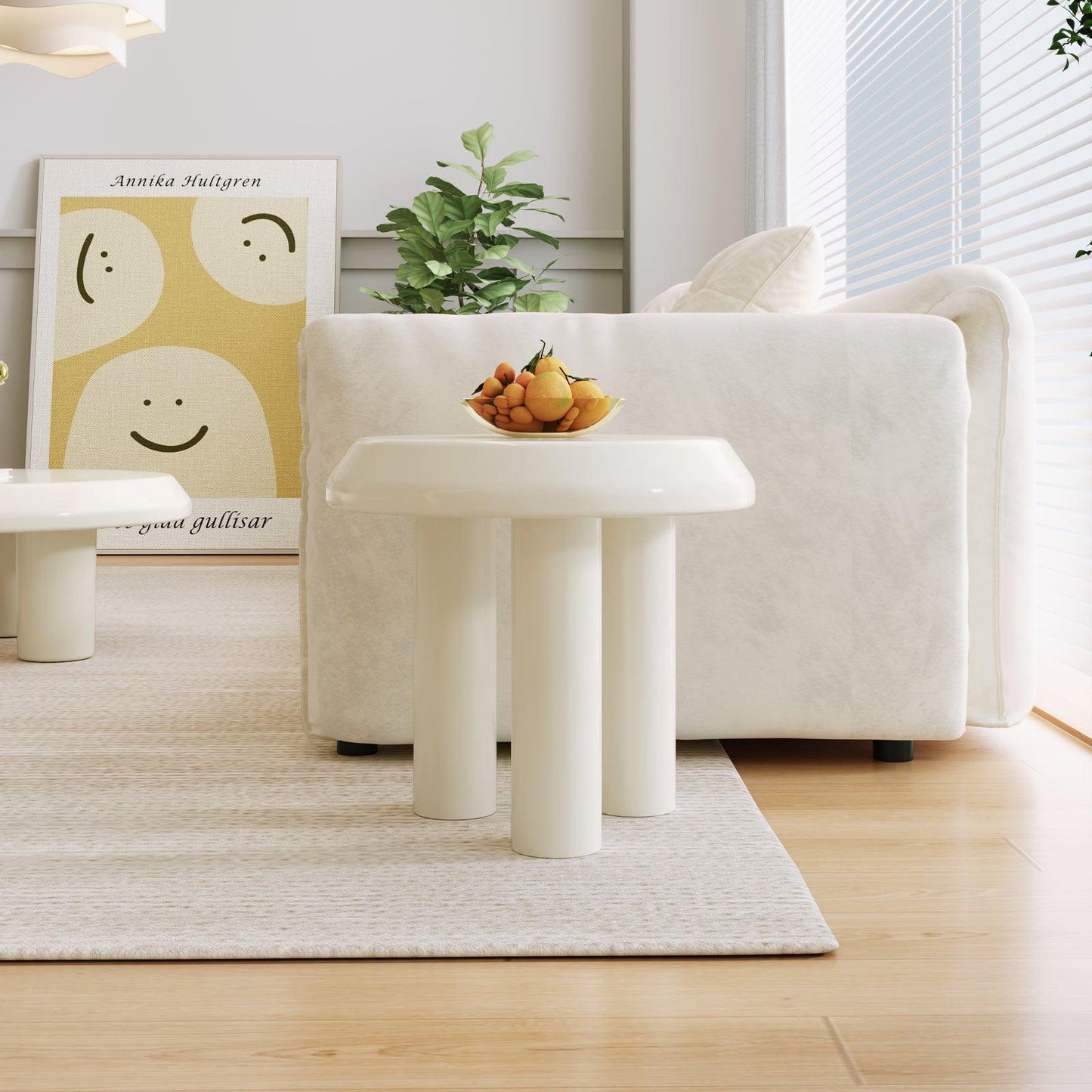 Guyii Modern Round Side Table, Stylish End Table for Living Room or Bedroom
