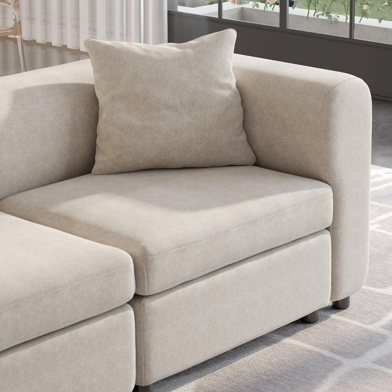 Guyii Velvet Sectional Sofa, Modern Oversized 4-9 Seater with Pillows and Storage Footstool