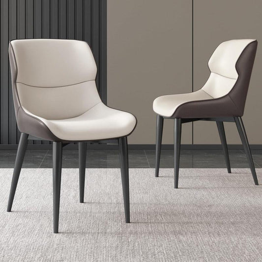 Guyii 2-Pack Ergonomic Dining Chairs, Modern PU Leather Upholstered Metel Legs
