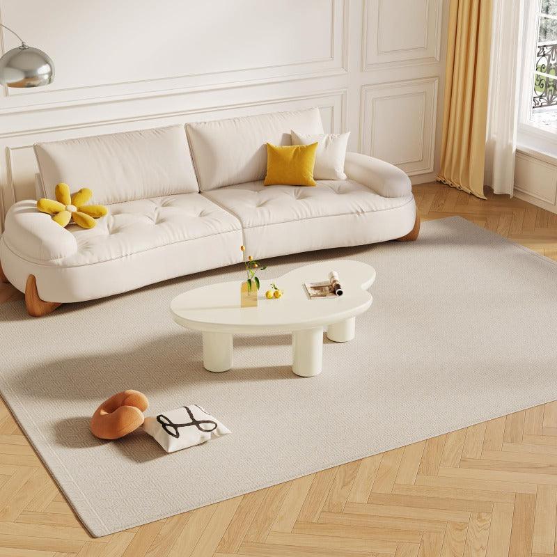 Guyii 42.24" Cream White Cloud Coffee Table, Irregular Modern Table with 3 Legs