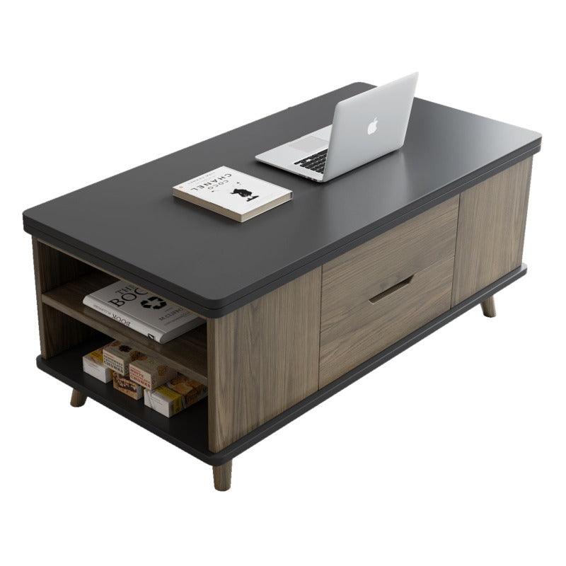 Guyii 39" Lift Top Coffee Table with Hidden Storage and 4 Stools, Modern Multifunctional Center Table