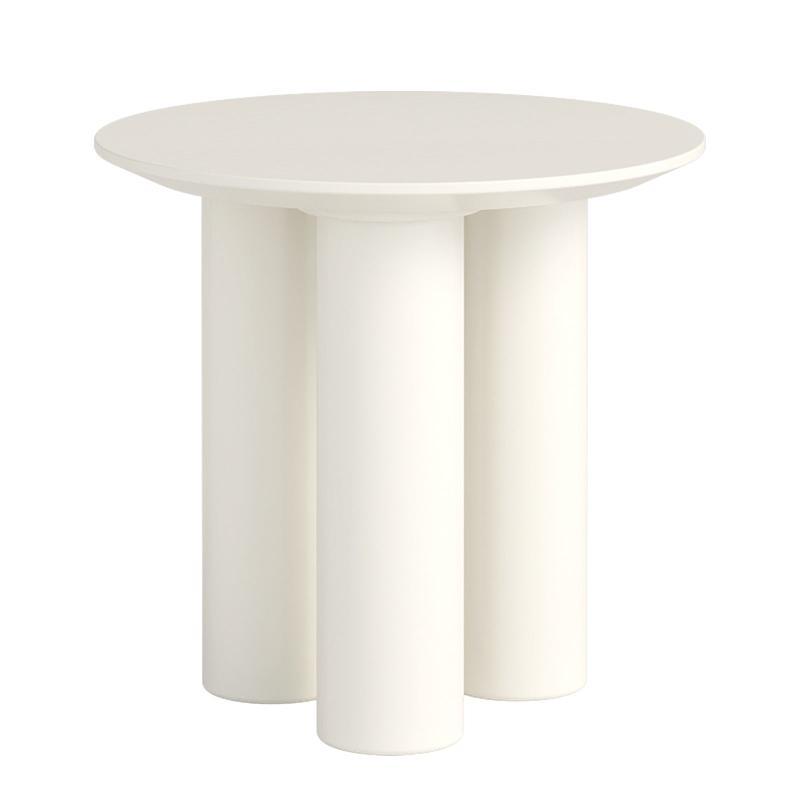 Guyii 30"-46" Cream White Round Dining Table, Modern White Kitchen Table for 4-6 People