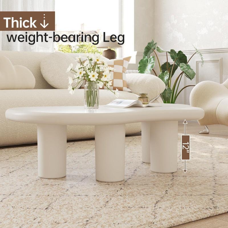 Guyii 47.24" Cloud Coffee Table, White Modern Center Table for Living Room