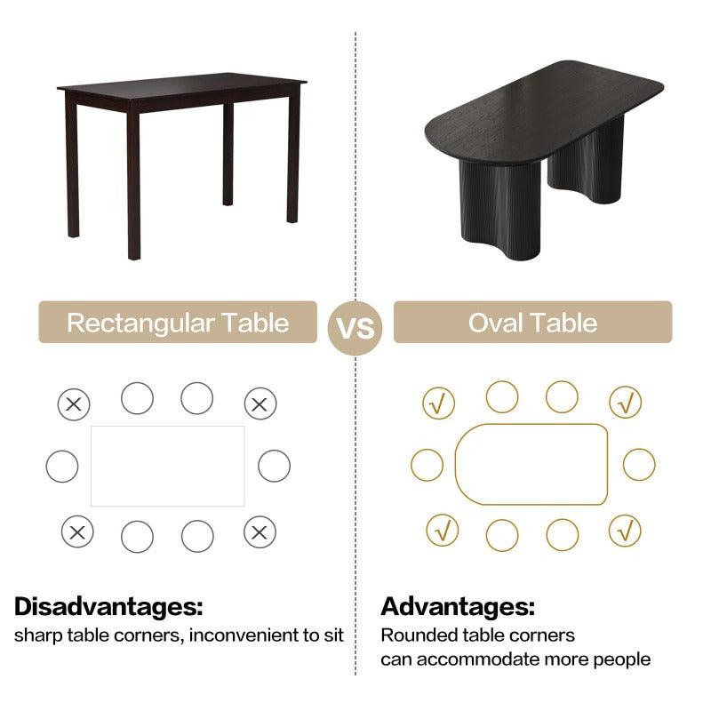Guyii 54-70" Modern Dining Table Set, Kitchen Table Set with 4-6 Chairs