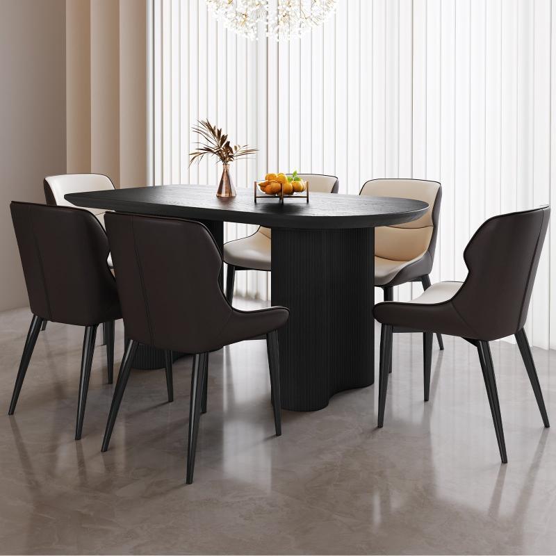 Guyii 54-70" Modern Dining Table Set, Kitchen Table Set with 4-6 Chairs