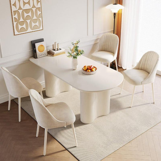 Guyii 54-70" Modern Dining Table Set, Kitchen Table Set with 4-6 Chairs