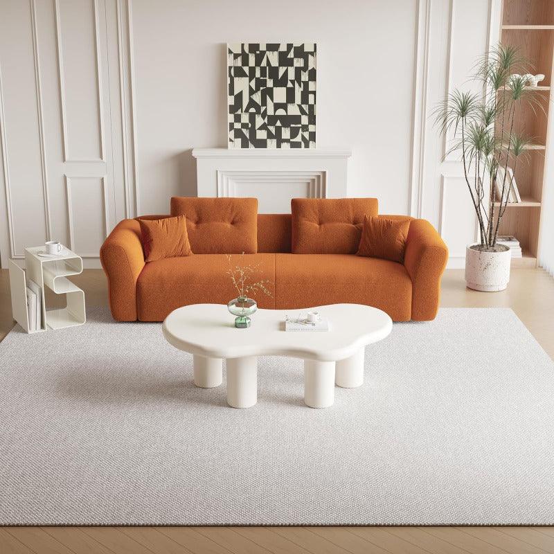 Guyii 47.24" Cloud Coffee Table, White Modern Center Table for Living Room