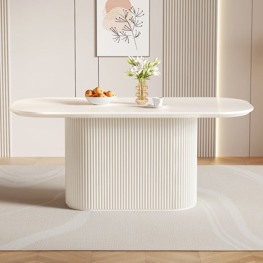 Guyii 70'' Oval Dining Table - Modern Kitchen Table for 6 People