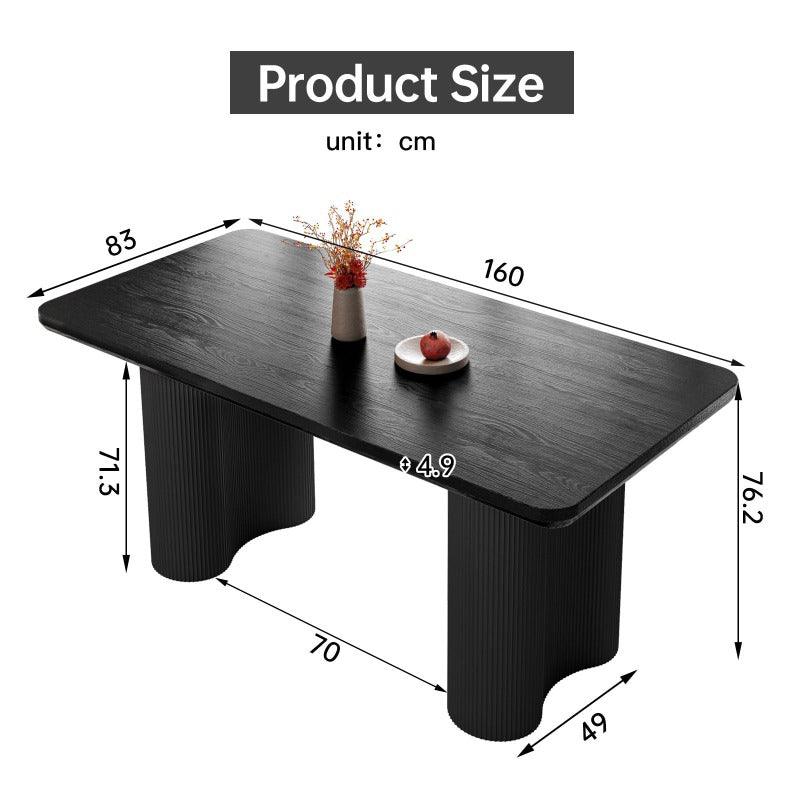 Guyii 62.99" Black Rectangular Dining Table, Modern Kitchen Table