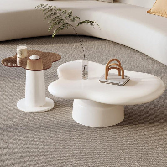 Guyii Cloud Coffee Table Set of 2 – Irregular Small Side Tables and Center Table for Living Room and Modern Décor