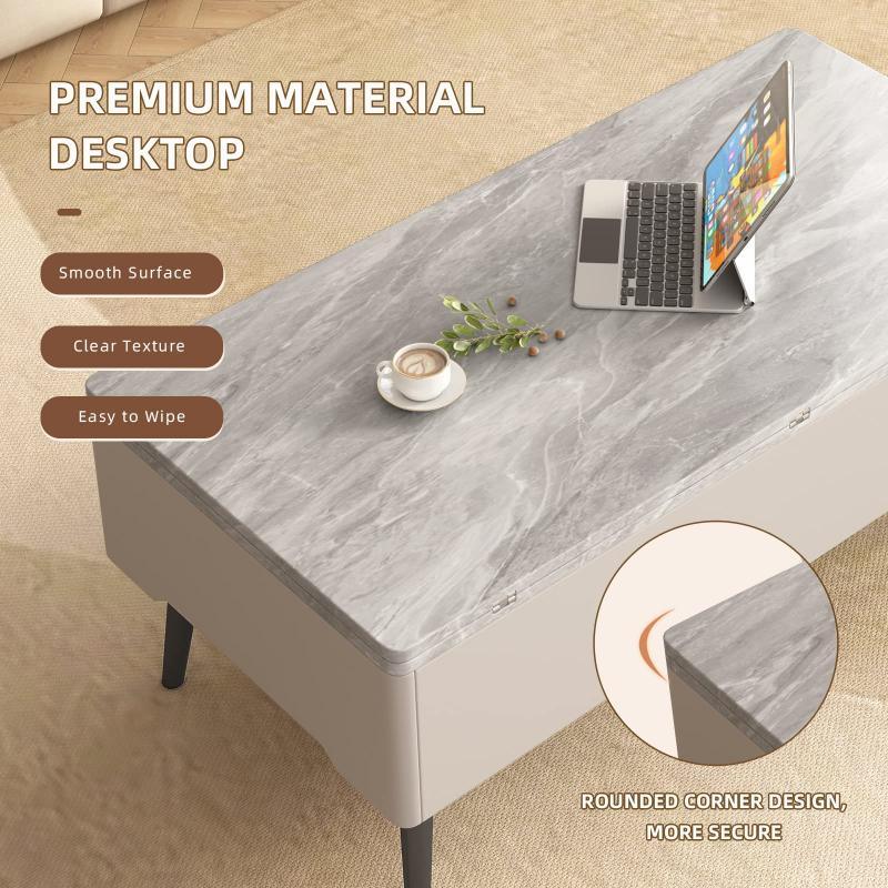 Guyii 39" Lift Top Coffee Table with Storage, 3-in-1 Modern Multifunction Center Table