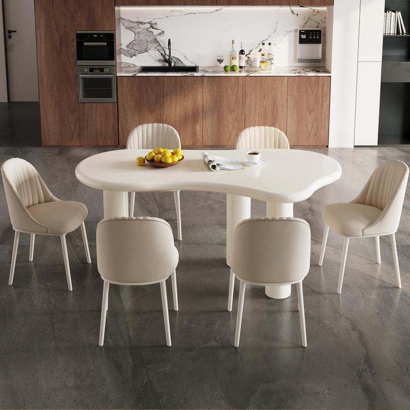 Guyii 62" Modern Dining Table Set, Modern Kitchen Table Set with Chairs