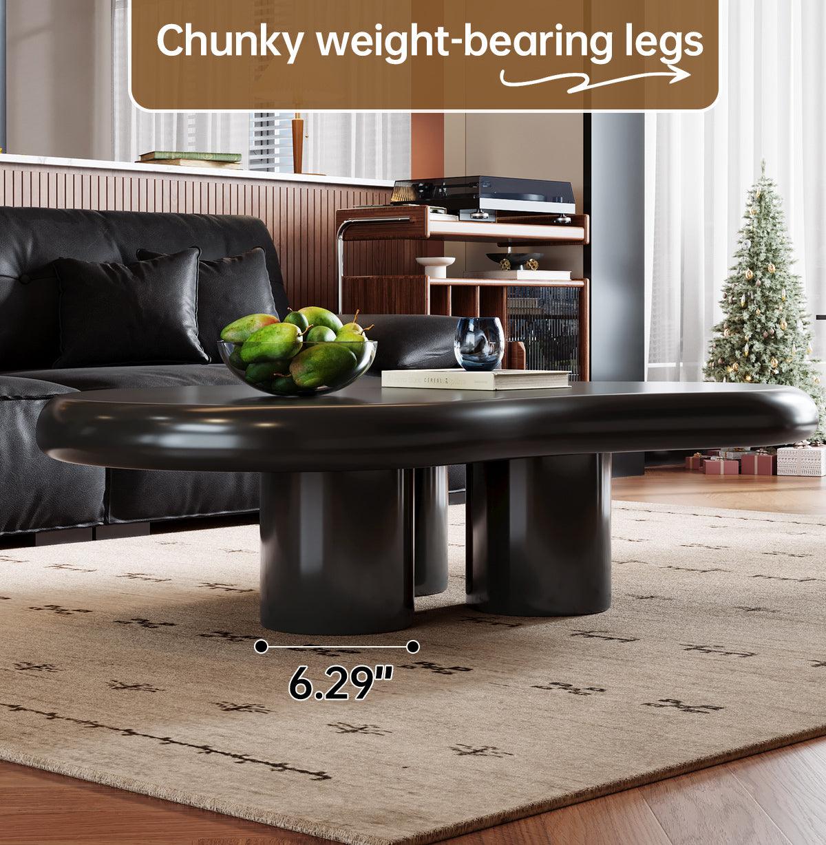 Guyii 41”-46" Cloud Coffee Table with 3 Legs, Modern Coffee Table for Living Room