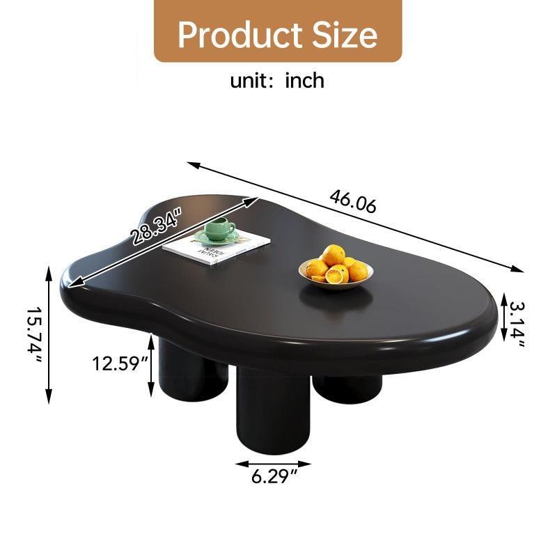 Guyii 35“-46” Cloud Coffee Table 4 Legs, Cute Coffee Table, Upgraded White Modern Tea Table