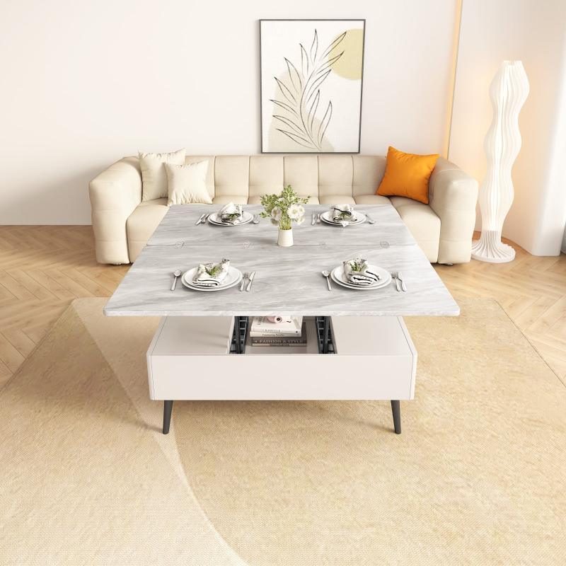 Guyii 39" Lift Top Coffee Table with Storage, 3-in-1 Modern Multifunction Center Table