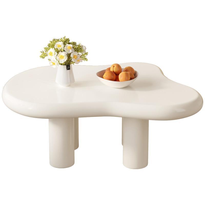 Guyii 35“-46” Cloud Coffee Table 4 Legs, Cute Coffee Table, Upgraded White Modern Tea Table