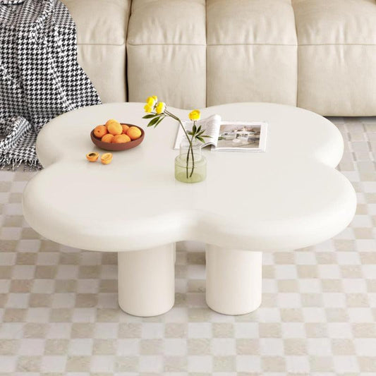Guyii “Cloverleaf” Cloud Coffee Table, Cream White for Living Rooms, Bedrooms & Small Spaces | C1617-UK
