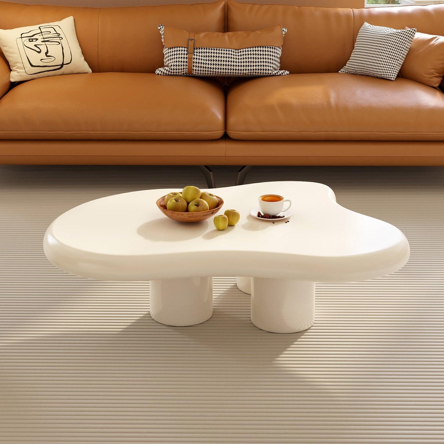 Guyii 41”-46" Cloud Coffee Table with 3 Legs, Modern Coffee Table for Living Room
