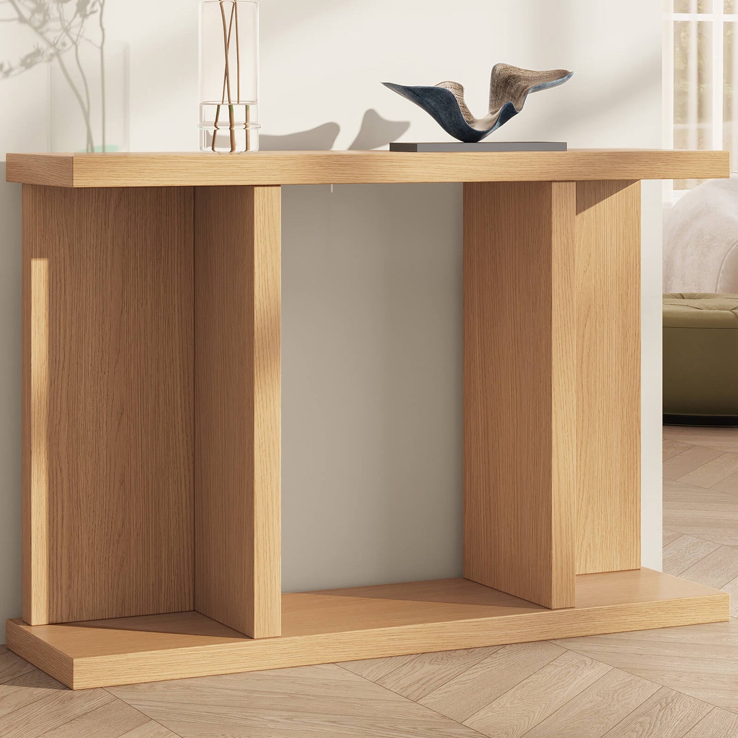 Guyii 51.18" Long Console Table, Multi-Functional Sofa Table Behind Couch, Rectangular Entryway Table