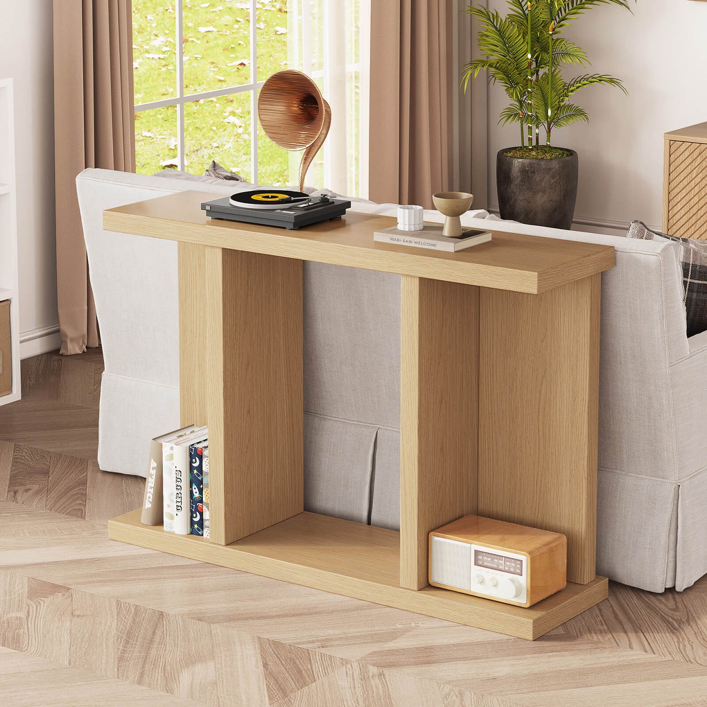 Guyii 51.18" Long Console Table, Multi-Functional Sofa Table Behind Couch, Rectangular Entryway Table