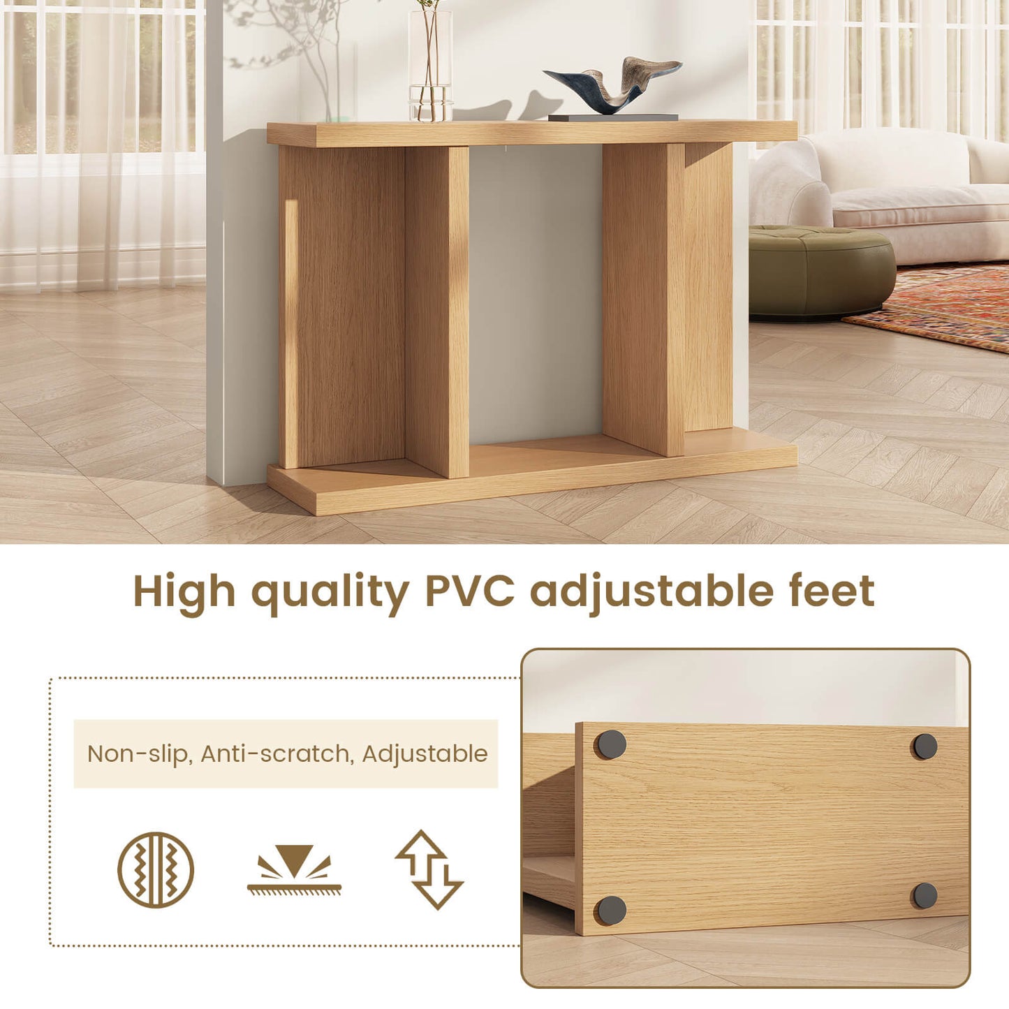 Guyii 51.18" Long Console Table, Multi-Functional Sofa Table Behind Couch, Rectangular Entryway Table