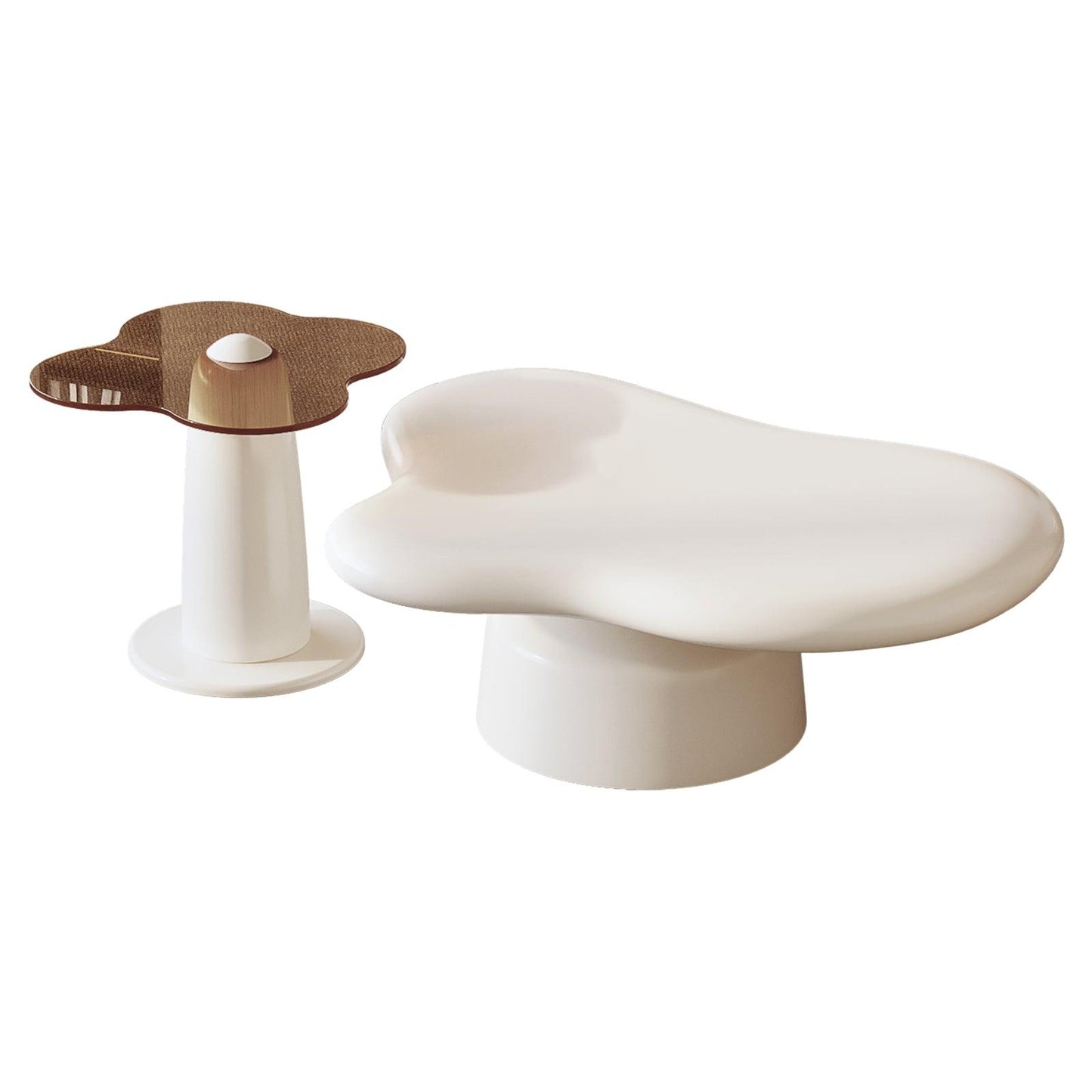 Guyii Cloud Coffee Table Set of 2 – Irregular Small Side Tables and Center Table for Living Room and Modern Décor