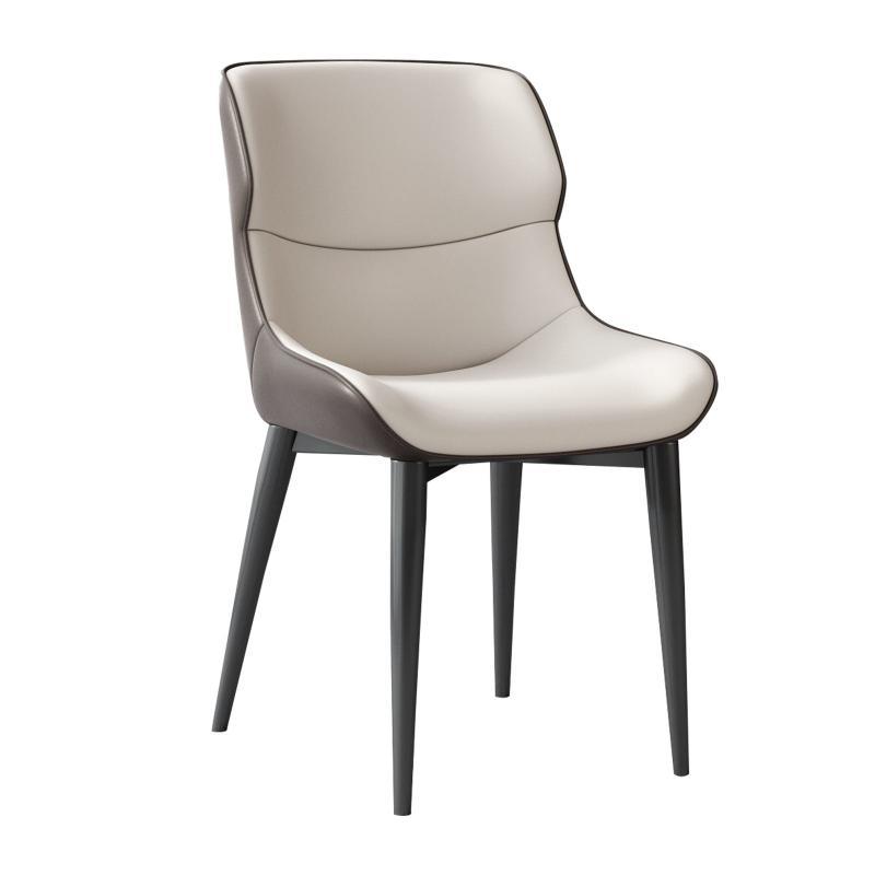 Guyii 2-Pack Ergonomic Dining Chairs, Modern PU Leather Upholstered Metel Legs