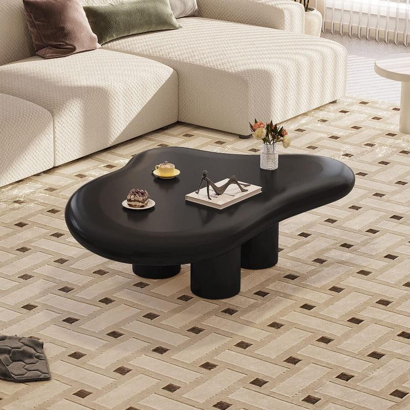Guyii 35“-46” Cloud Coffee Table 4 Legs, Cute Coffee Table, Upgraded White Modern Tea Table