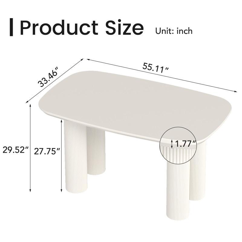 Guyii 55"-70" Rectangle Dining Table, Modern Kitchen Table for Dining Room