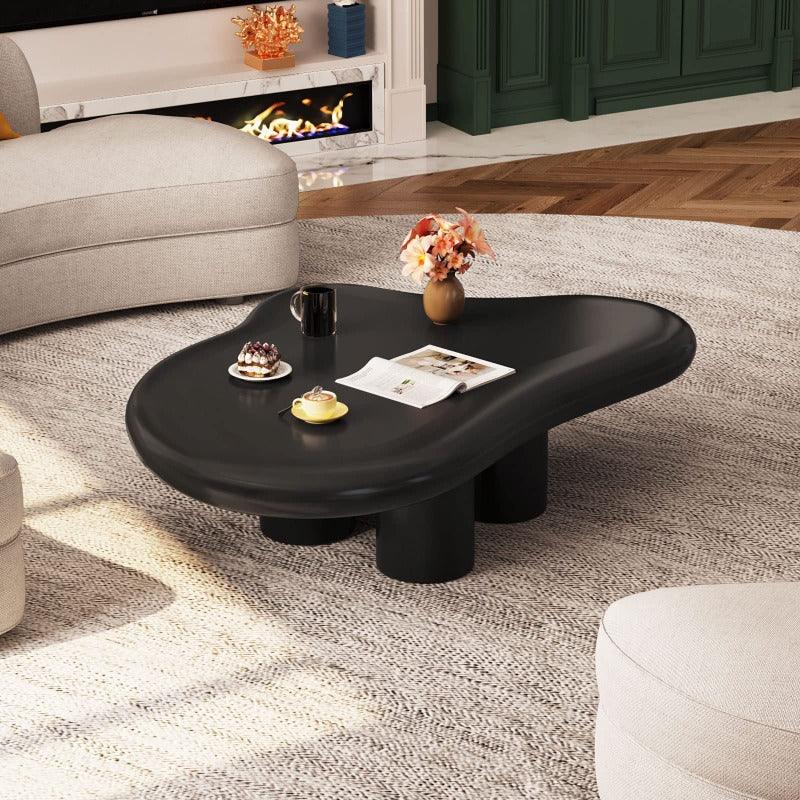 Guyii 35“-46” Cloud Coffee Table 4 Legs, Cute Coffee Table, Upgraded White Modern Tea Table