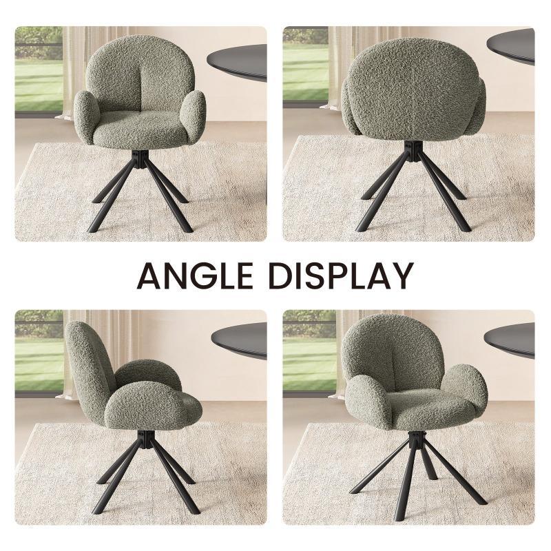 Guyii Modern Dining Chair No Wheels, 360° Swivel Office Desk Chair for Home & Dining Room