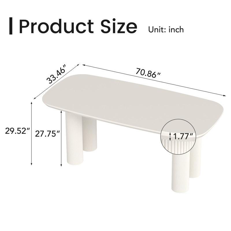 Guyii 55"-70" Rectangle Dining Table, Modern Kitchen Table for Dining Room