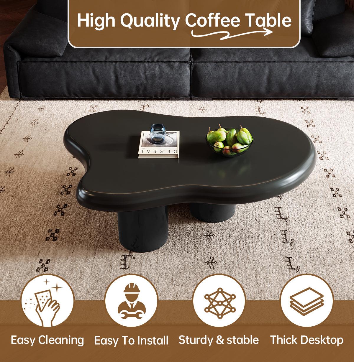 Guyii 41”-46" Cloud Coffee Table with 3 Legs, Modern Coffee Table for Living Room