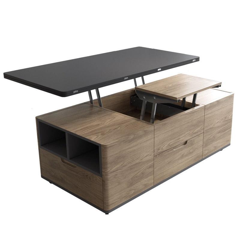 Guyii 47“ Multifunctional Lift-Top Coffee Table with 4 Stools, 3-in-1 Center Table