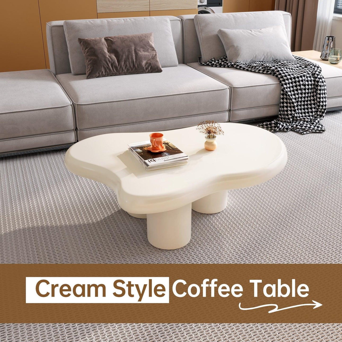 Guyii 41”-46" Cloud Coffee Table with 3 Legs, Modern Coffee Table for Living Room