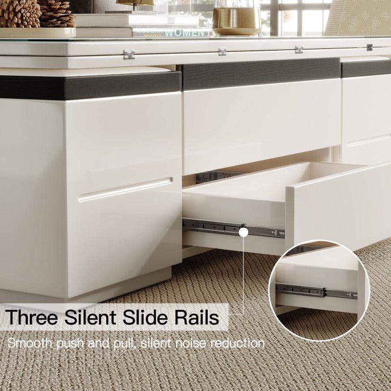 Guyii 47" White Lift Top Coffee Table with 4 Stools, Modern Convertible Coffee to Dining Table