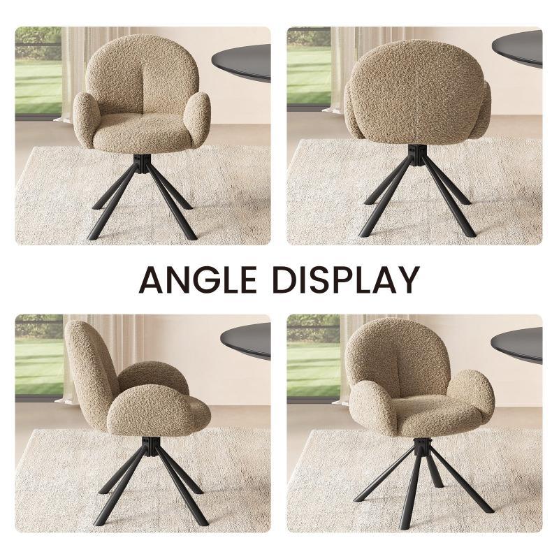 Guyii Modern Dining Chair No Wheels, 360° Swivel Office Desk Chair for Home & Dining Room