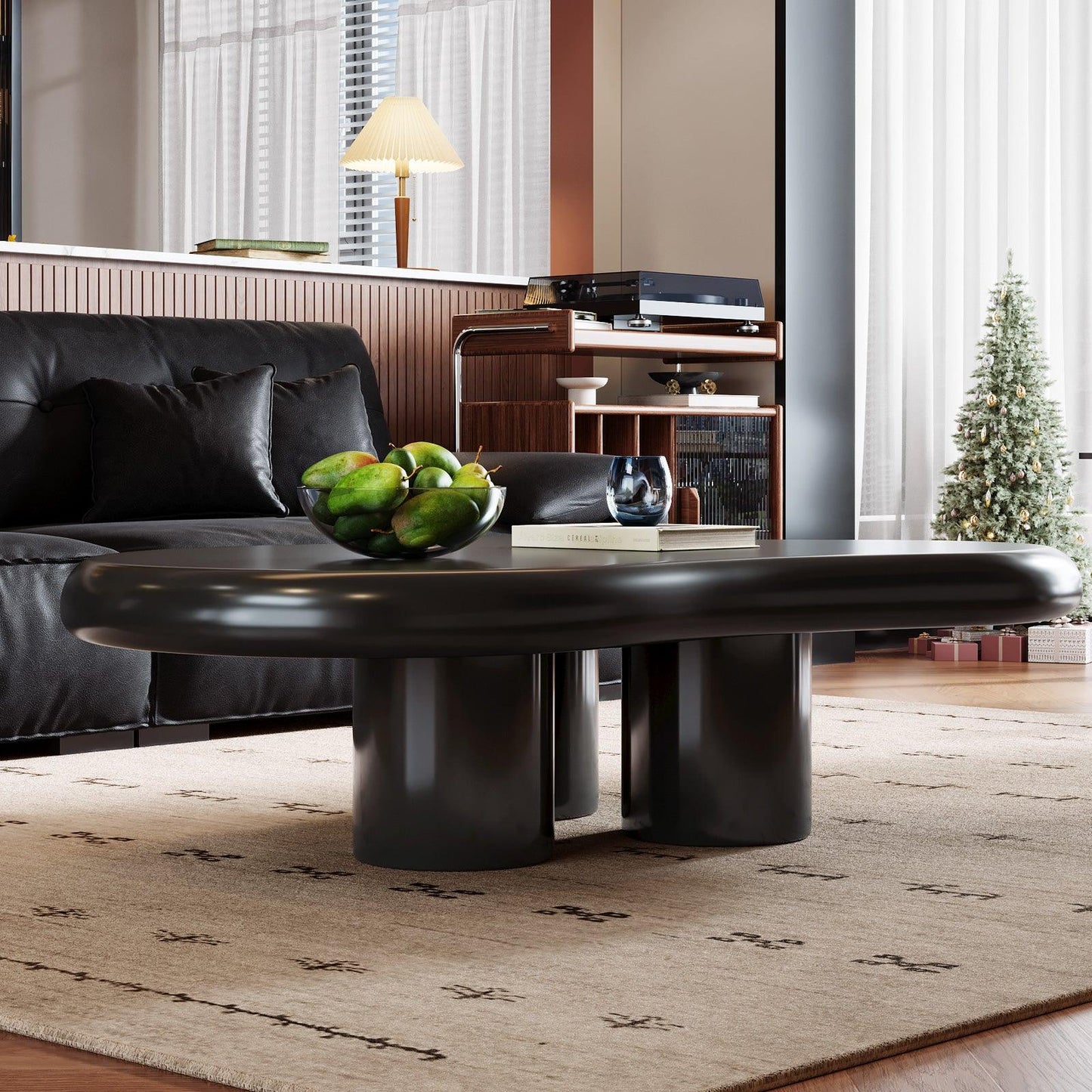 Guyii 41”-46" Cloud Coffee Table with 3 Legs, Modern Coffee Table for Living Room