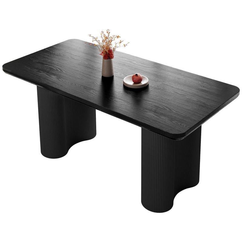 Guyii 62.99" Black Rectangular Dining Table, Modern Kitchen Table