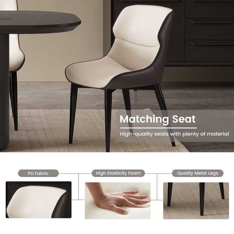 Guyii 62.99" Black Oval Dining Table Set with 6 Chairs, Modern Dining Room Table Set