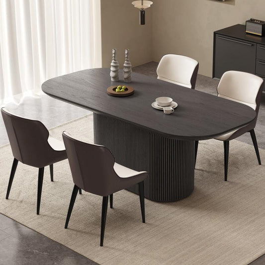 Guyii 70" Oval Dining Table Set with 4 Chairs, Modern Kitchen Table Set | L5310-DE