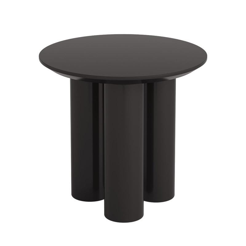 Guyii 30"-46" Black Round Dining Table, Modern White Kitchen Table for 4-6 People