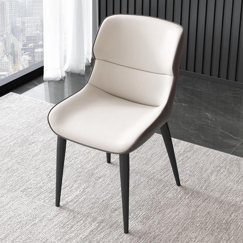 Guyii 2-Pack Ergonomic Dining Chairs, Modern PU Leather Upholstered Metel Legs