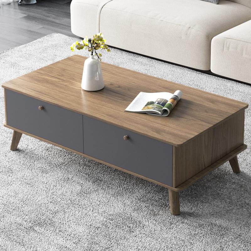 Guyii Coffee Table with Storage Drawer, Mid-Century Modern Tea Table for Living Room