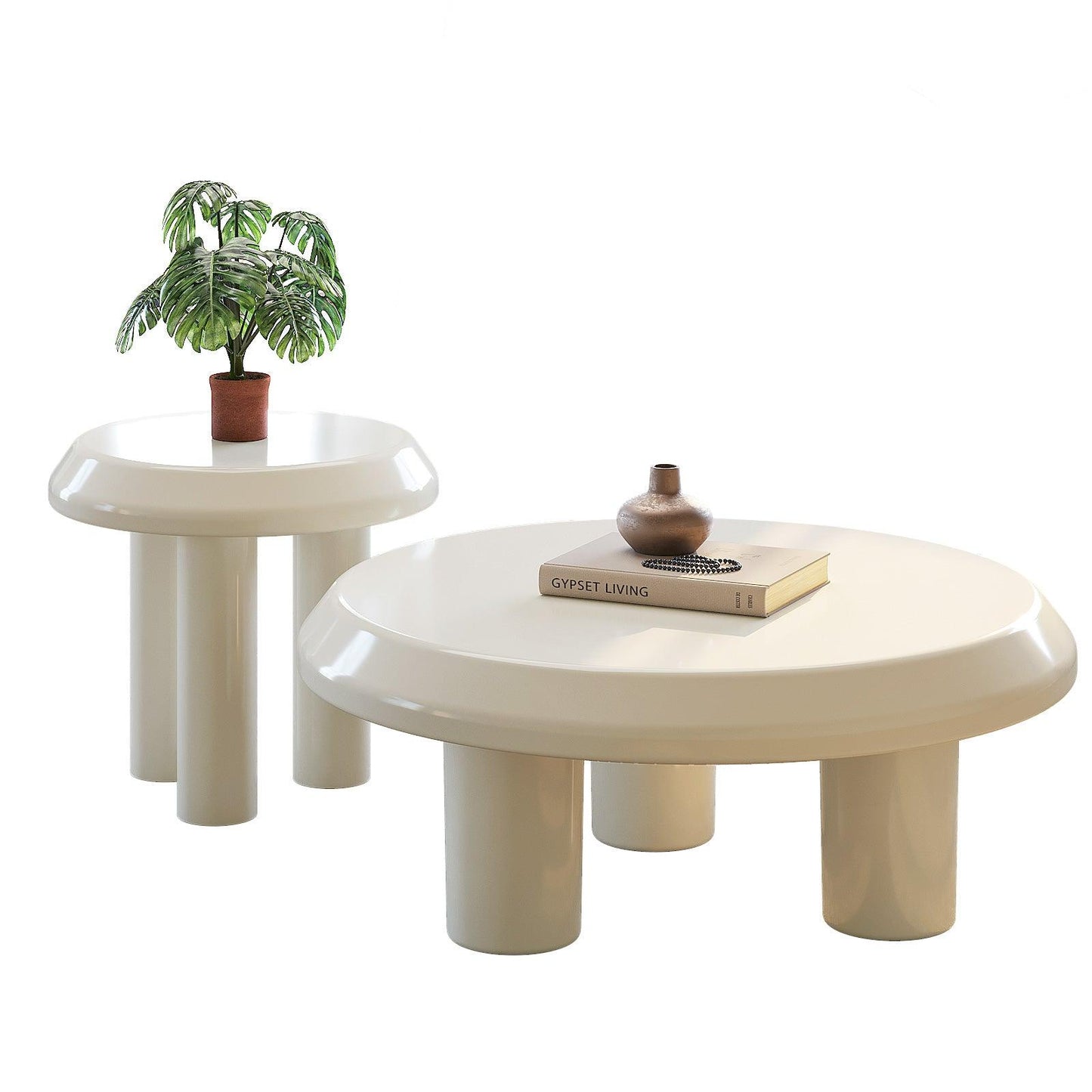 Guyii Modern Nesting Coffee Table Set – Round Coffee Tables for Living Room, Bedroom, and Small Spaces